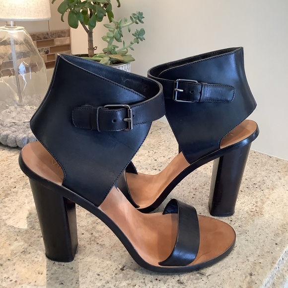Vince Black Leather Heels Size 10 “Nicole” - Picture 3 of 10
